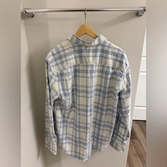 Light Blue and White Flannel Shirt - Picture 2 of 2